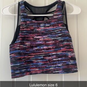 Lululemon Athletica Women's Vibrant Striped Crop Top